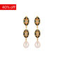 Pearl and citrine hexagon earrings by Karrah